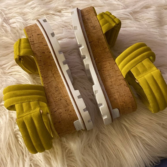 TORY BURCH puffy sport Sensory suede platform Yuzu wedges - Picture 9 of 15